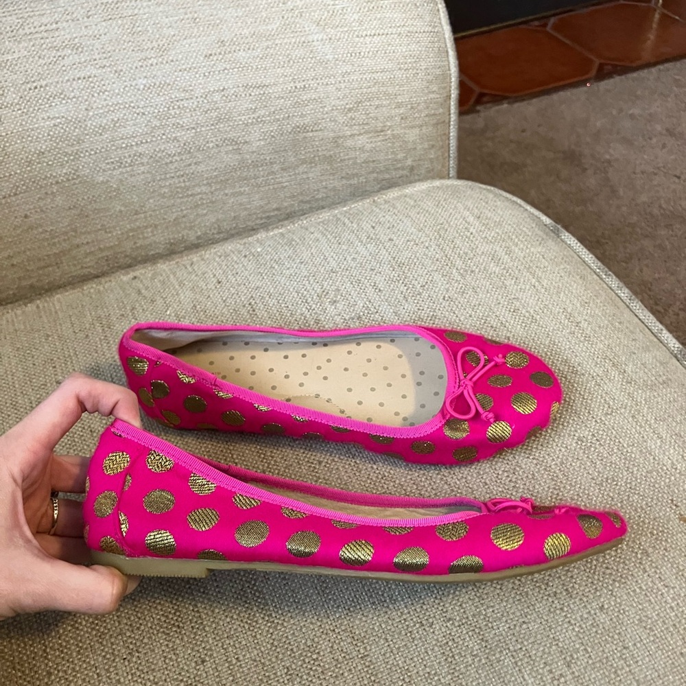 Cat and jack pink and gold polka dot flats - Picture 2 of 8